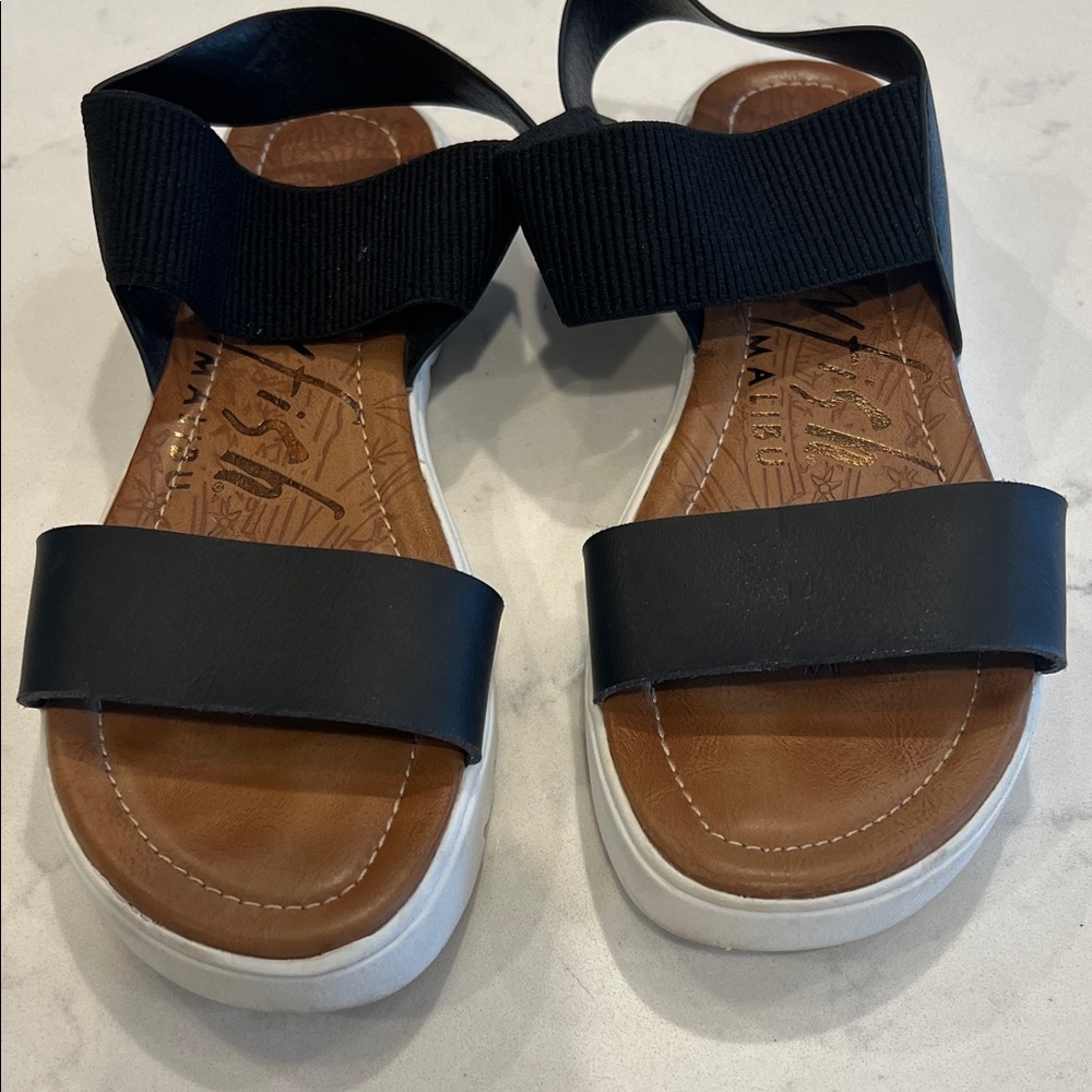 Blowfish Malibu Black Women's Sandals, Size 7